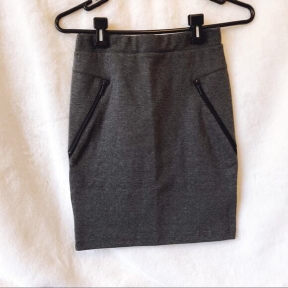 Eleven Paris Gray Knit Pencil Skirt - Picture 4 of 11